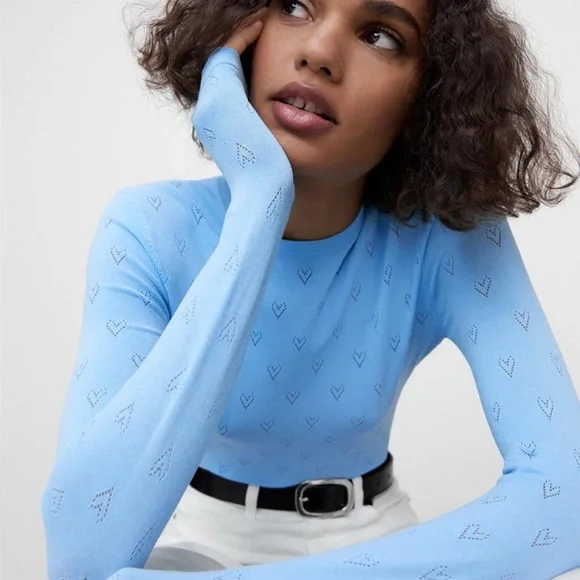 ZARA heart long sleeve top - Picture 1 of 4